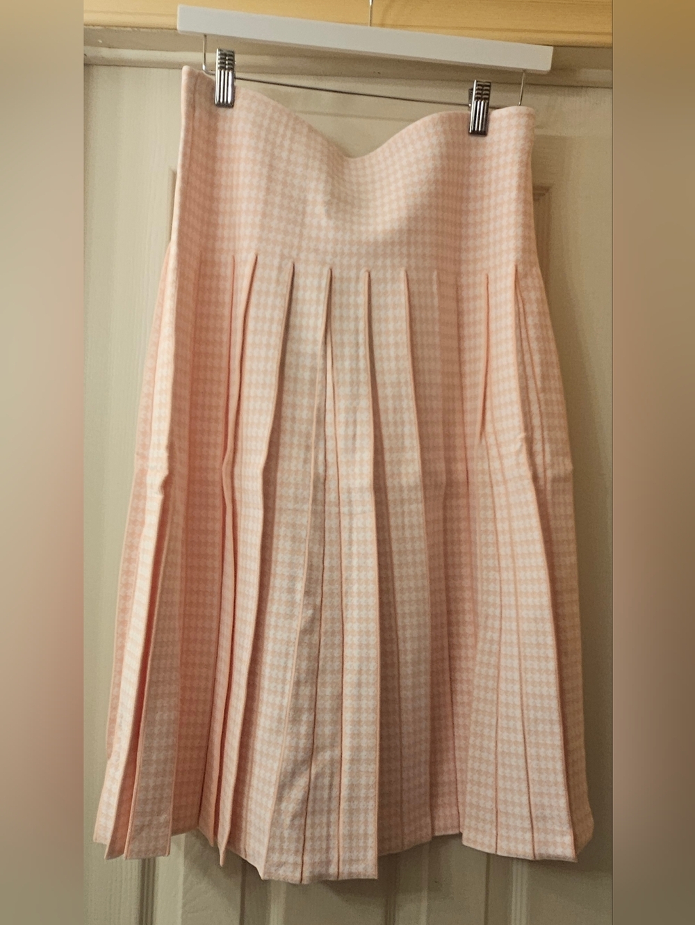 Women's Lite Orange Color Pleated Midi Skirt 27In